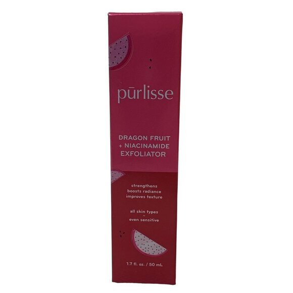 Purlisse Dragon Fruit + Niacinamide Exfoliator 1.7 Fl Oz / 50 mL Sensitive NEW - Picture 1 of 13